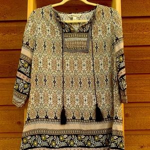 Boho Paisley Shift Dress Coverup
